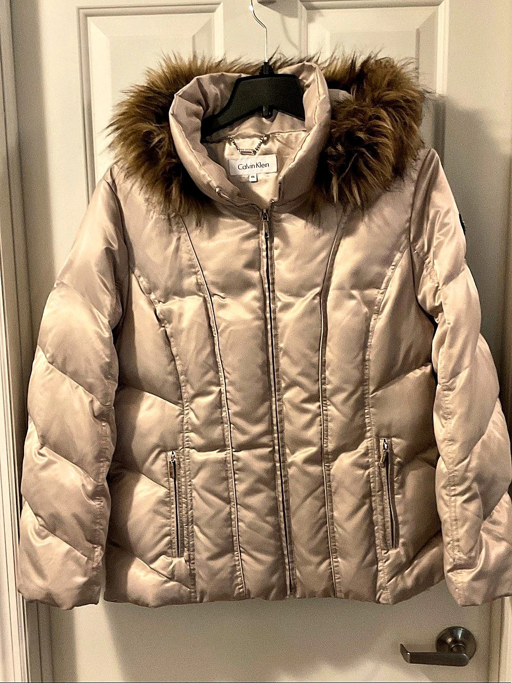 Calvin Klein Puffer Jacket Light Tan/Cream Size XXL